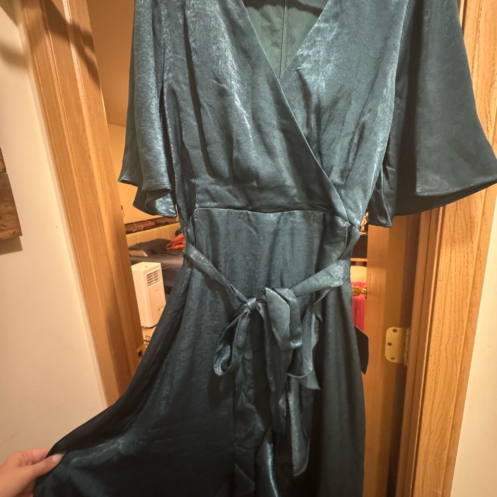 Lulu's Teal Wrap Dress